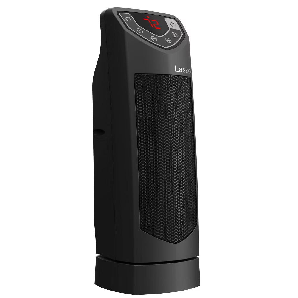Lasko Ceramic Mini Tower Room Space Heater Portable Bedroom Adjustable Black gallery