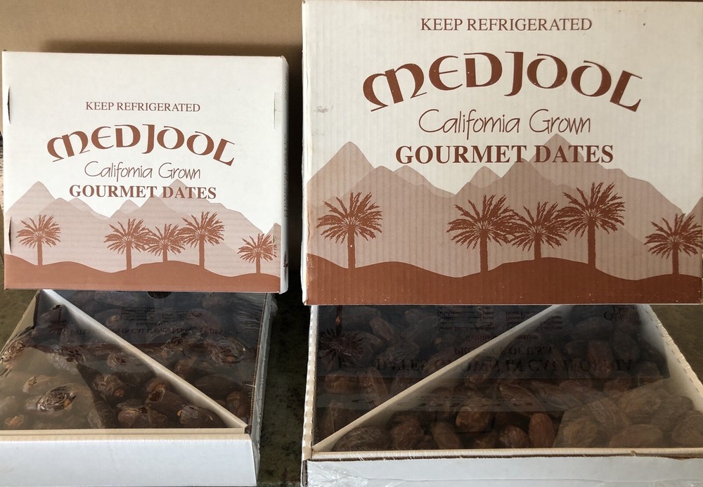 (2) 11 LB BOXES. MEDJOOL DATES. FREE FAST SHIPPING... FRESH CALIFORNIA