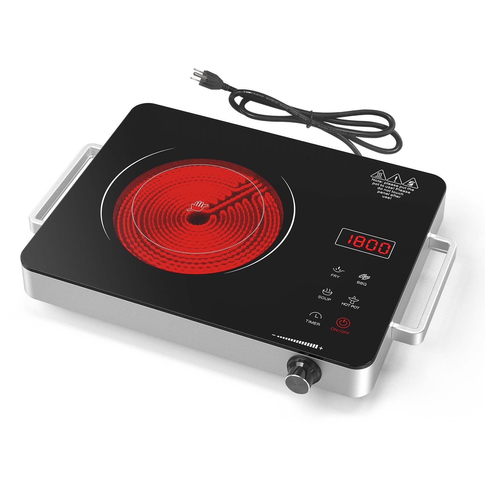 Protable Radiant Cooktop Countertop Single Burner Electric Stove Top 1800W 110V gallery