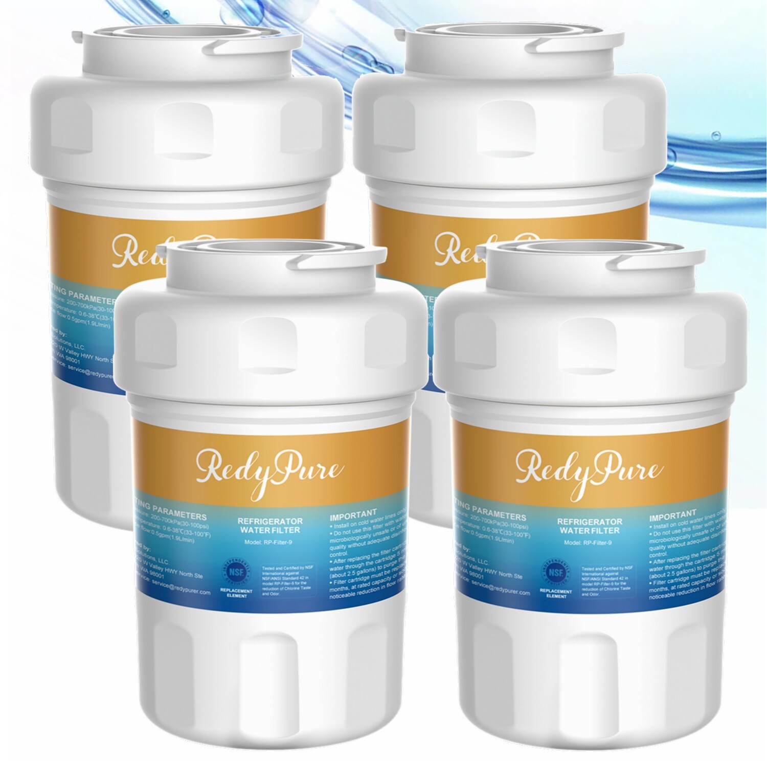 4 Pack Water Filter Replacement For GE Smartwater MWF MWFA GWF01 46-9905 46-9996 gallery
