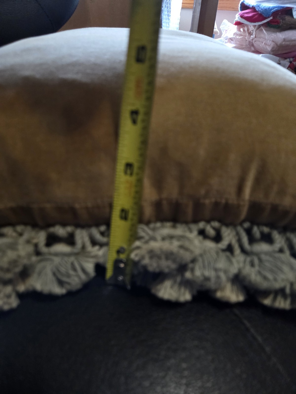 VTG Throw Pillow Tapestry Wool Needlepoint Fruit Tassle Fringe Velvet Back READ gallery