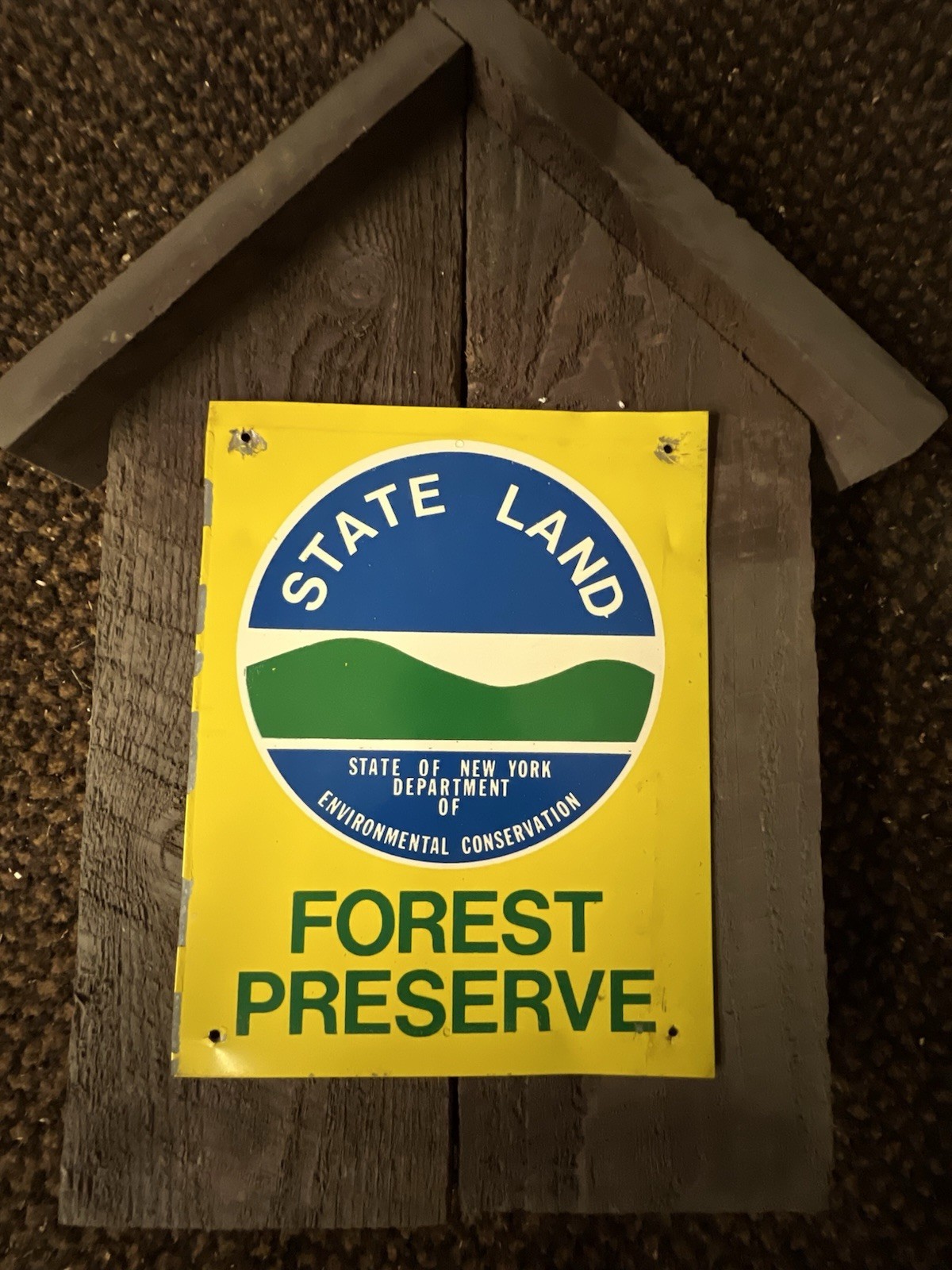 NYS State land Forest Preservation Sign With Wooden Frame gallery