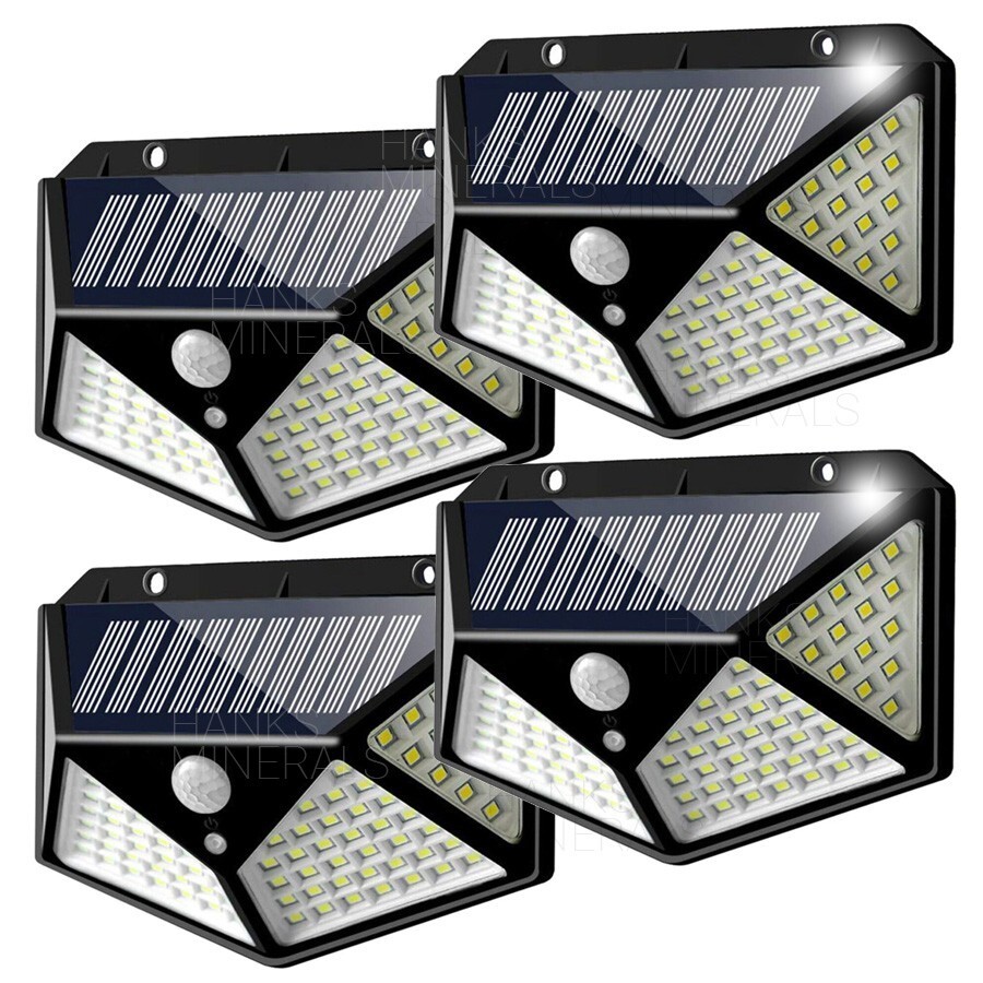 4x 100 LED Solar Power Wall Light Outdoor PIR Motion Sensor Security Garden Lamp gallery