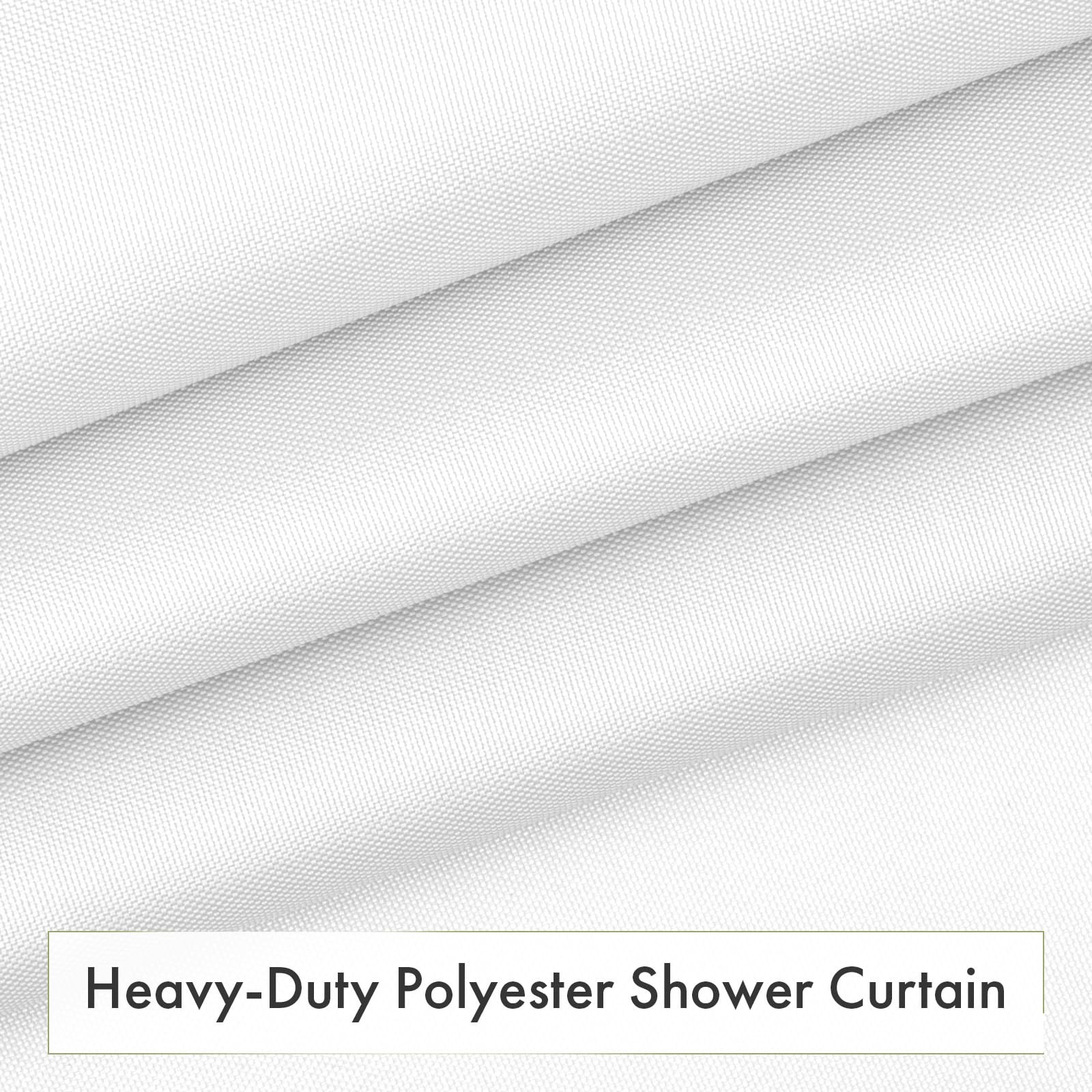 White Shower Curtain Liner 72x74 Inch Fabric Cloth Weighted Stone Washable gallery