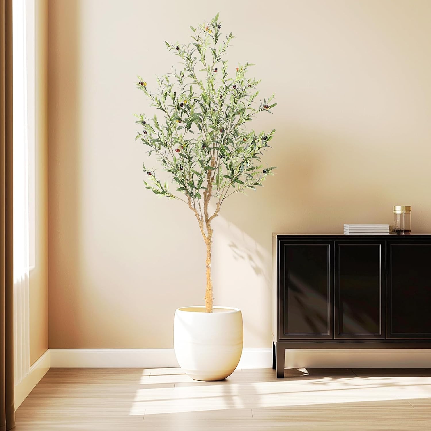 Nearly Natural Artificial Indoor Silk Faux Olive Tree for Home and Office Decor gallery