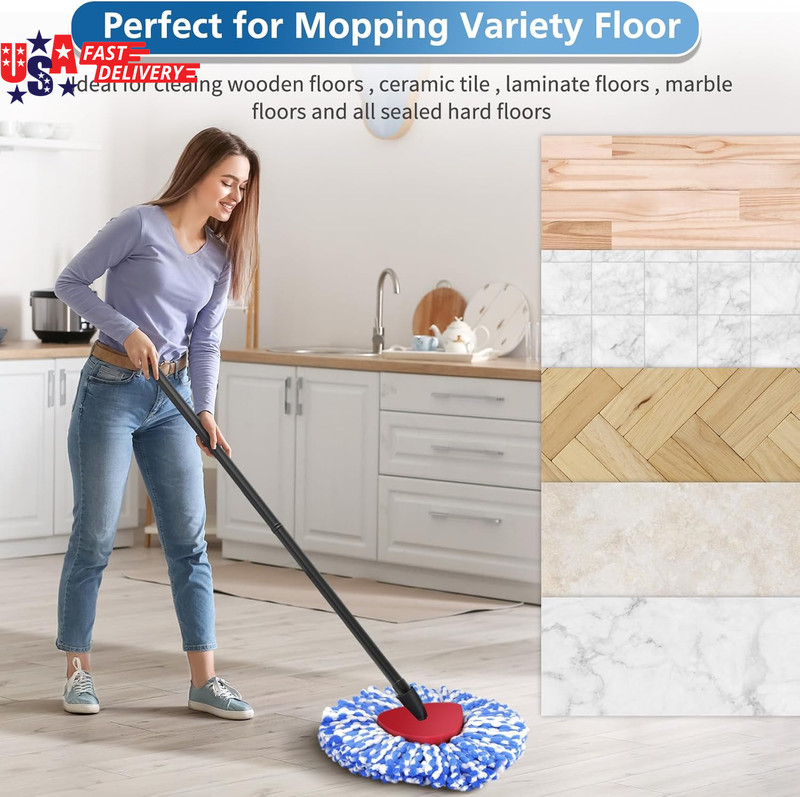 4 Pack Rinseclean Spin Mop Replacement Head Spin Mop Refills Compatible with O C gallery