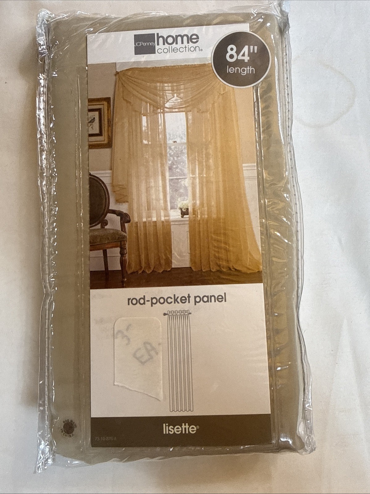 Lisette Sheer Curtain One Panel Rod-Pocket JC Penney Home 84" L x 60" W New OS gallery