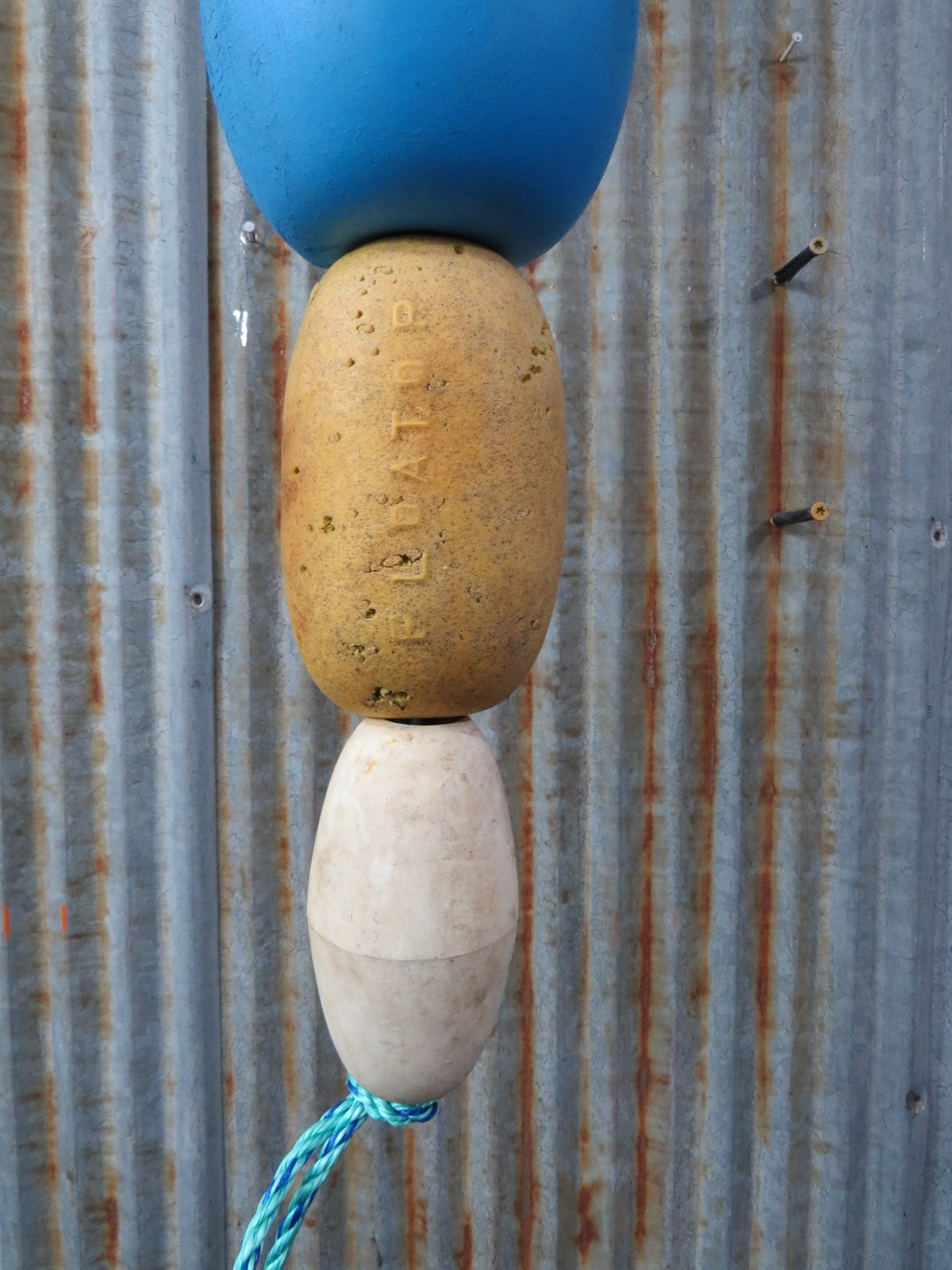 5 Old Fish Net Floats 24+ Inches Long Fishing Buoys Bouys Tiki Hut Bar -(SF266) gallery