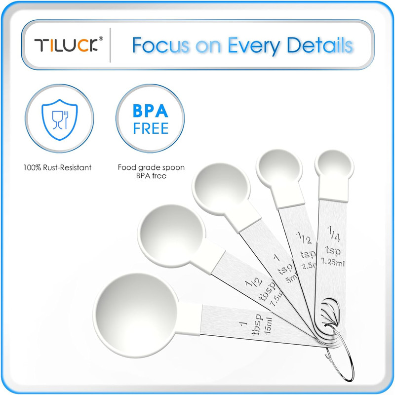 TILUCK Measuring Cups & Spoons Set, Stackable Cups and Spoons, Nesting Measure C gallery