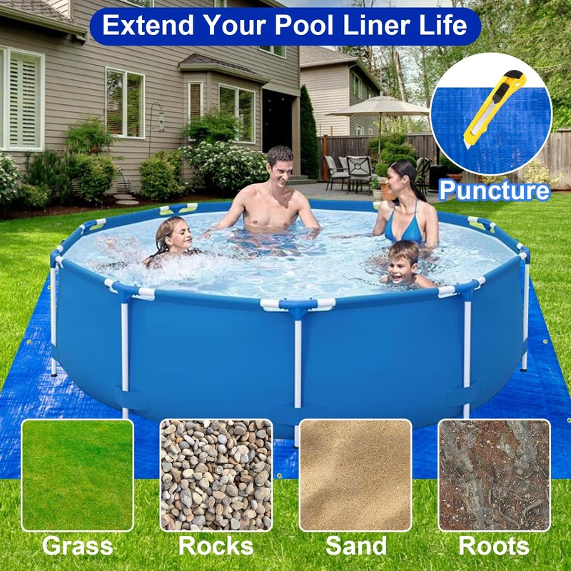 17FT Double Sided Pool Floor Mat - Square Pool Liner Pool Pads for Above Grou... gallery