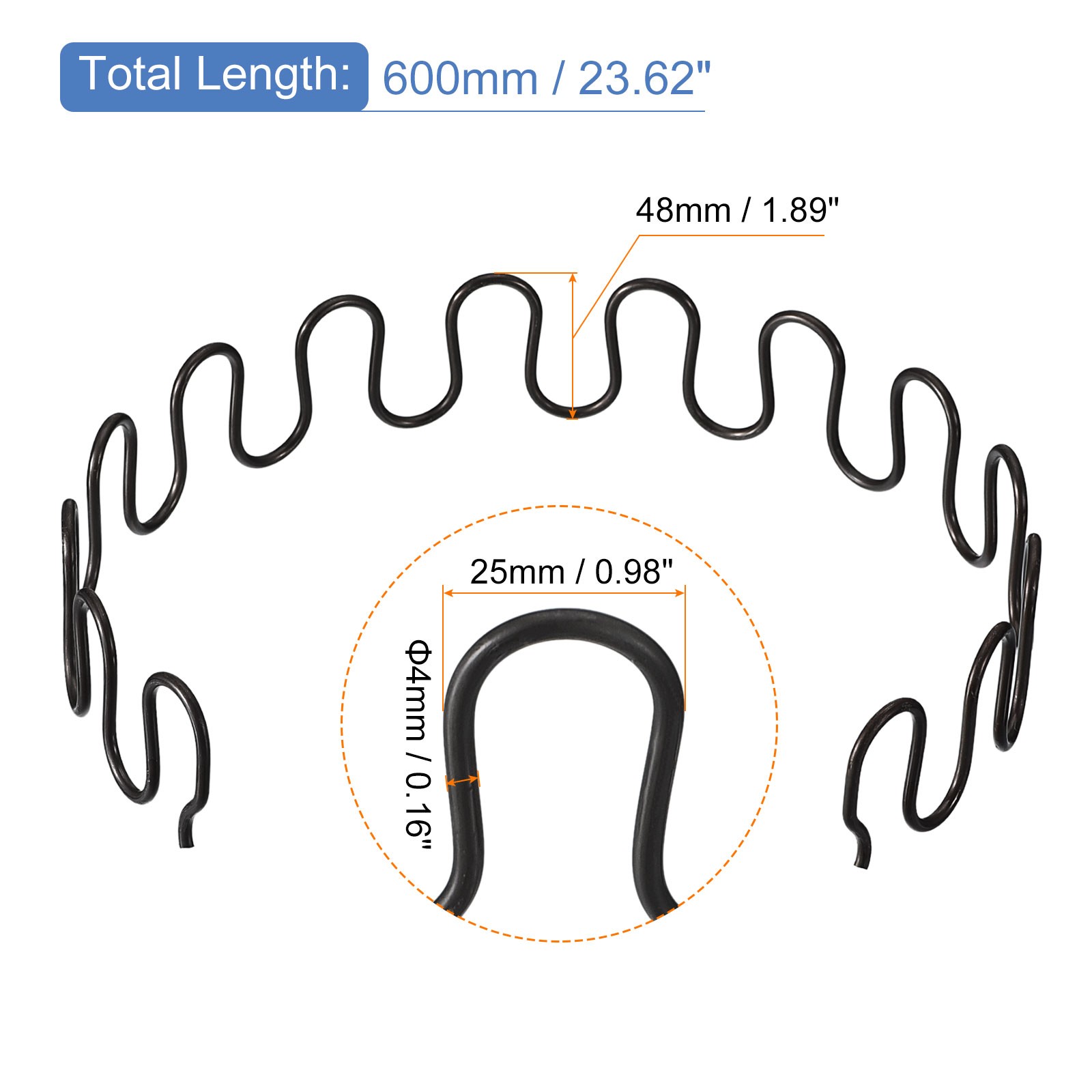 2Pack 23.6" Round Sofa Spring Replacement Kit for Furniture Couch Repair, Black gallery