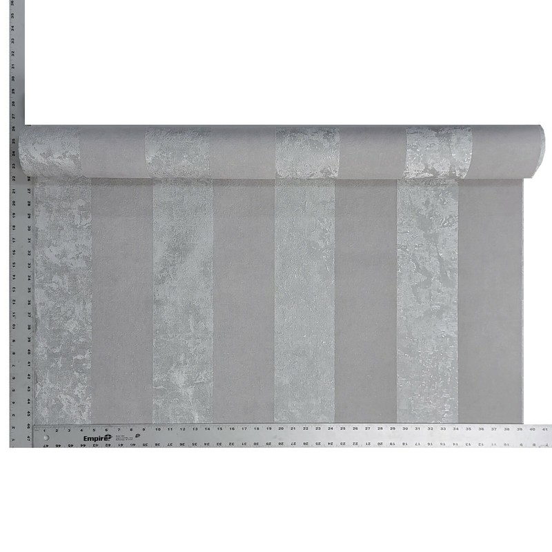 Striped Flocked Textured gray silver metallic flocking stripes velvet Wallpaper gallery
