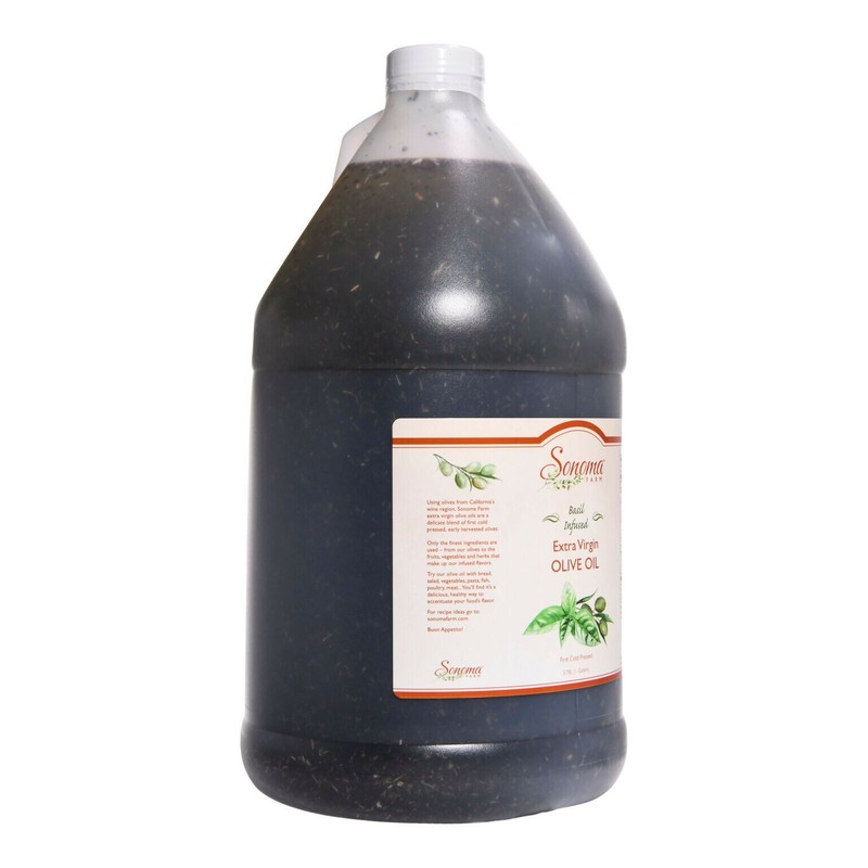 Basil Infused Extra Virgin Olive Oil Bulk 1 Gallon / 3.8 Liters / 128oz -Food Se gallery