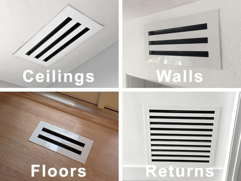 72" Linear Slot Diffuser - (2 Slot) Double Slot - White Decorative Air Vent AC gallery