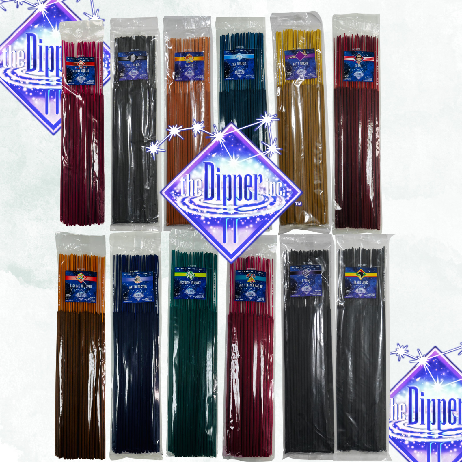 The Dipper 19" Incense 50 Sticks, Strawberry Fields with Free Incense Holder gallery