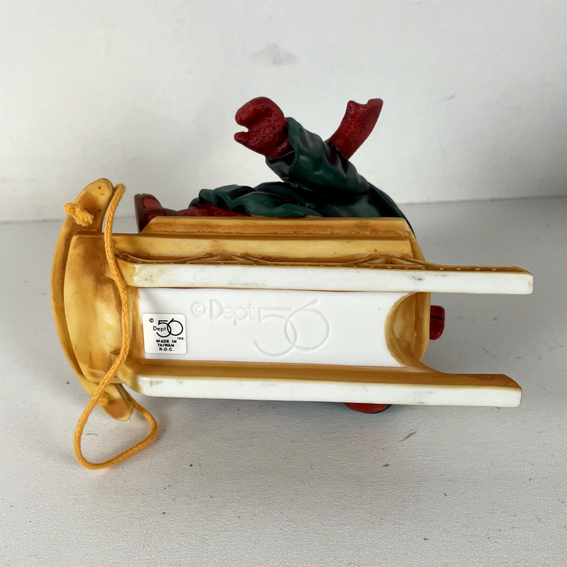 Dept 56 Solomon the Sledder MerryMakers Christmas Figurine 5in Ceramic gallery