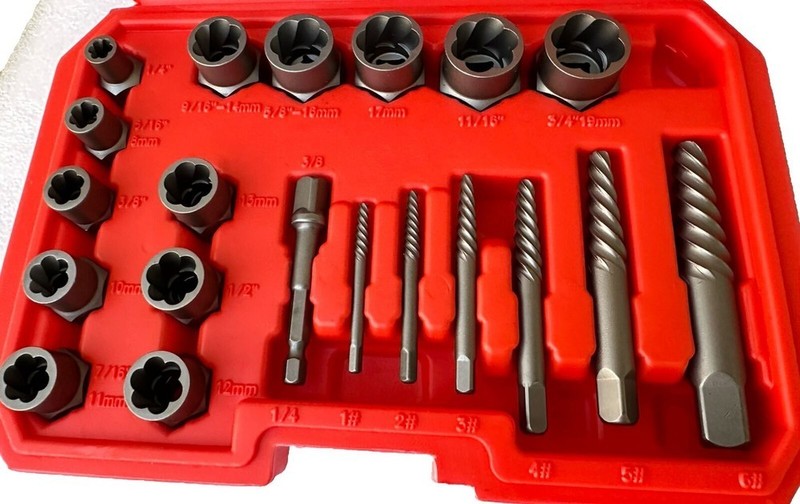 26pc Screws Bolt Extractor Set W/Reverse Drill Bit Kit Lug Nut Extraction EZ Out gallery