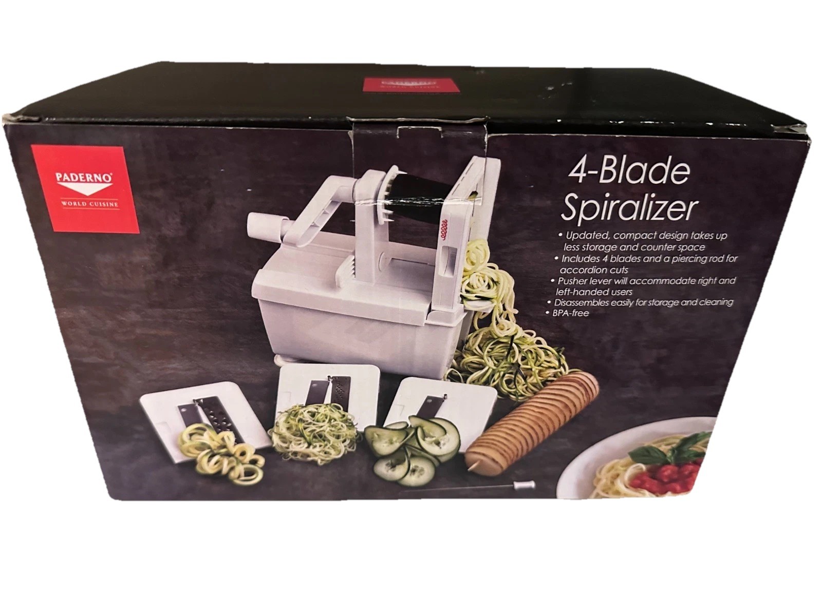 Vegetable Slicer / Spiralizer New in box Paderno World Cuisine 4-Blade Folding gallery