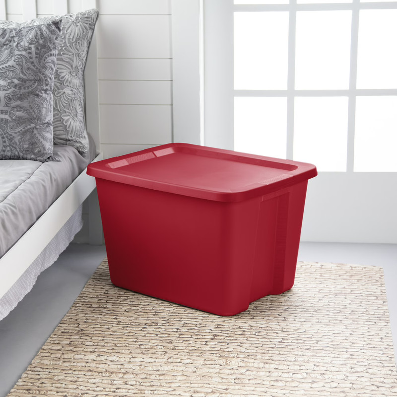 Sterilite Large Storage Bin, 18 Gallon Plastic Storage Container with Snap-OnLid gallery