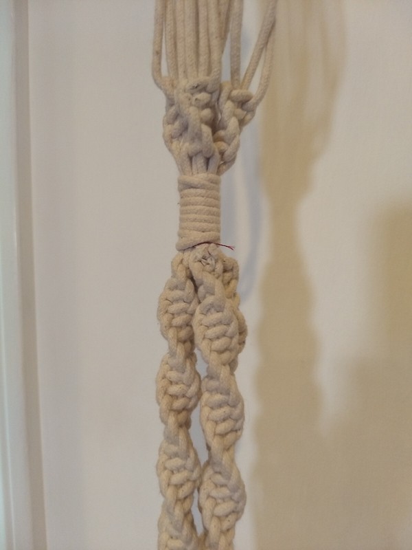 Macrame Plant Hanger Double Two Tier Rope Loop Long Fringe 62" Inch Rope Loop gallery