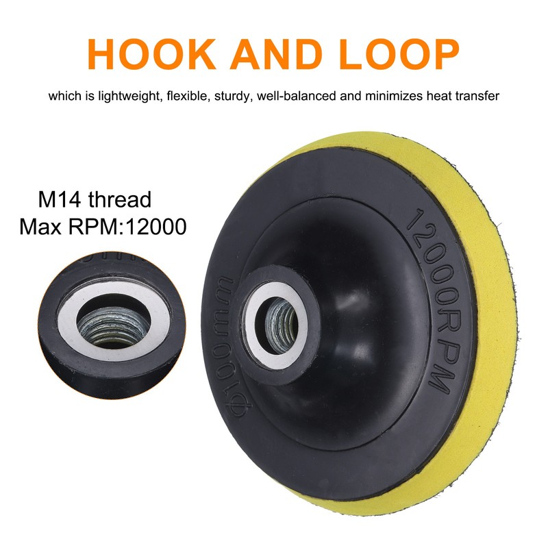 4 Inch Hook and Loop Sanding Disc Pads M14 Shank, 1 Set 2pcs gallery