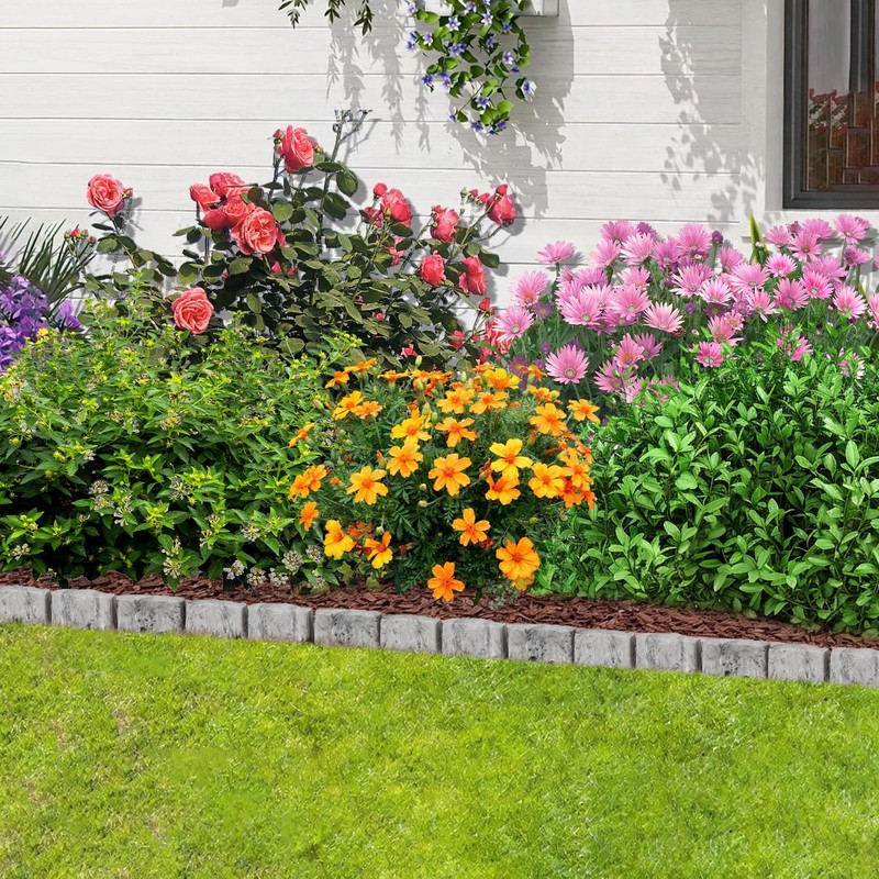 Landscape Edging Garden Edging Border Faux Stone Edging,17FT x 2.75 in Tall D... gallery
