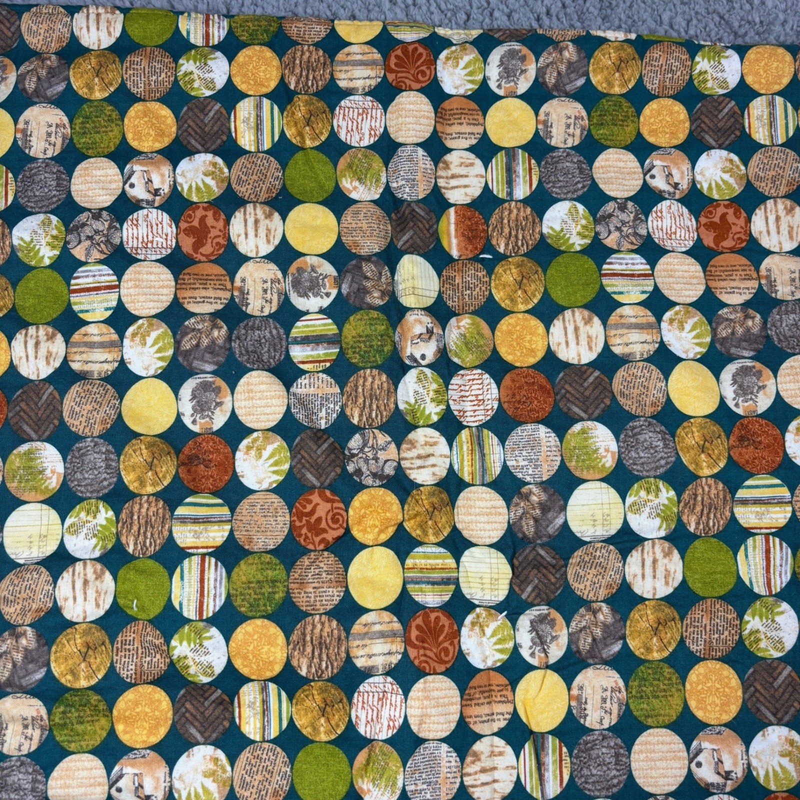 Project Linus Handmade Reversible Monkey Patchwork Polka Dot Quilt 52x42 Green gallery