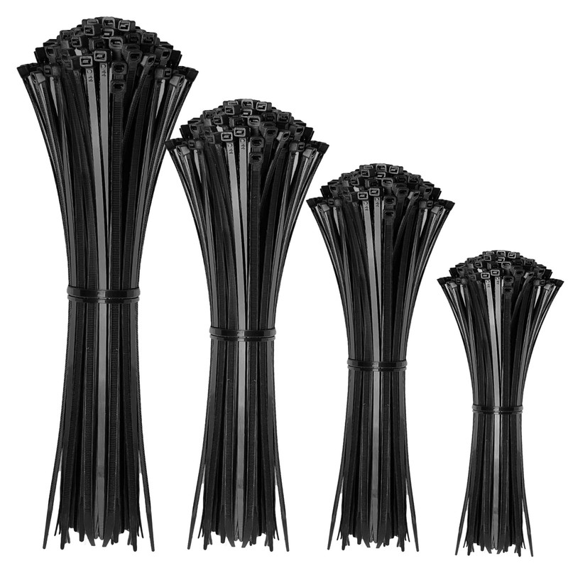 Cable Zip Ties,400 Pack Black Assorted Sizes 4+6+8+12-Inch(400PCS Set), gallery