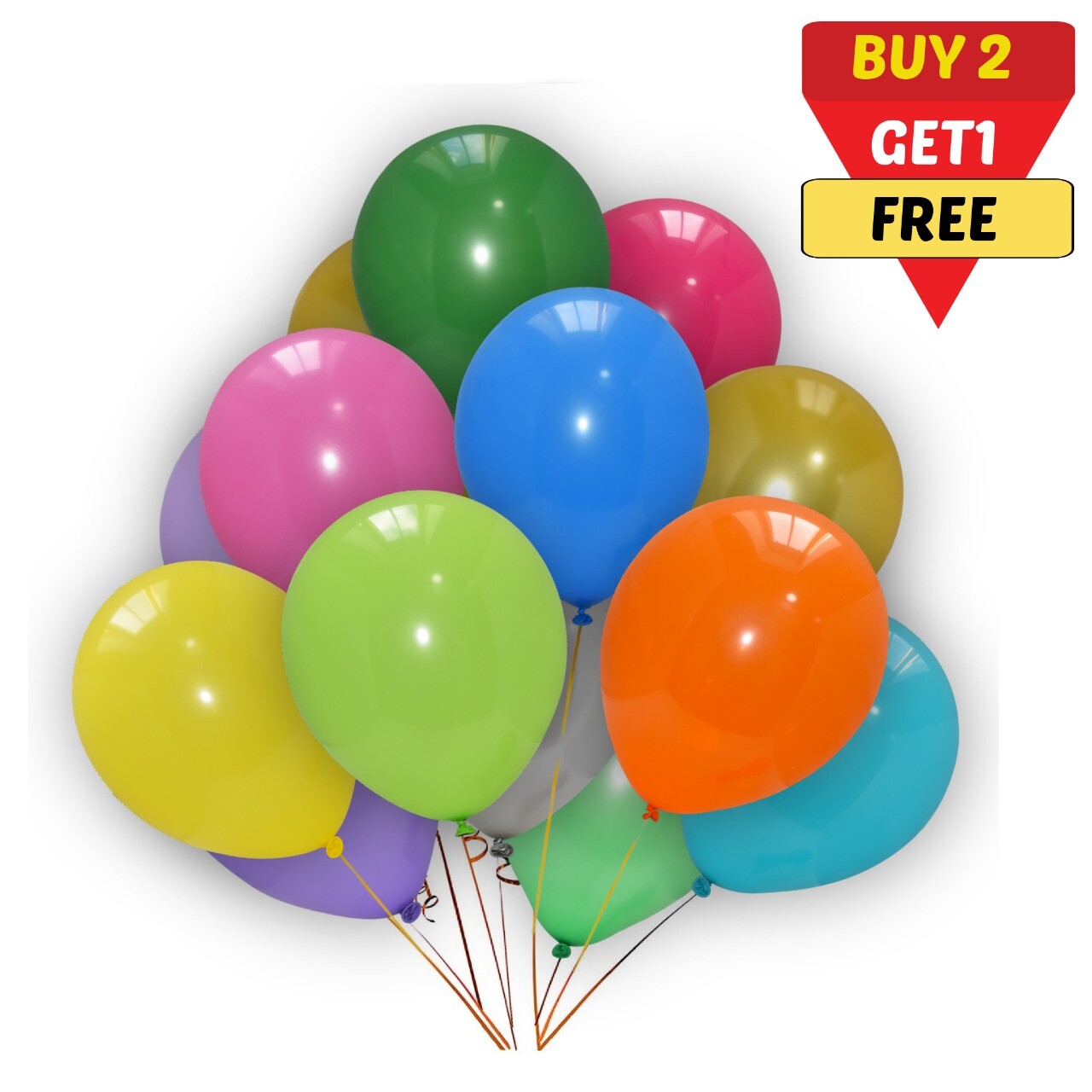 20 X Latex PLAIN Metallic BALOON Balloon Curling Ribbon Birthday Party DECOR UK gallery