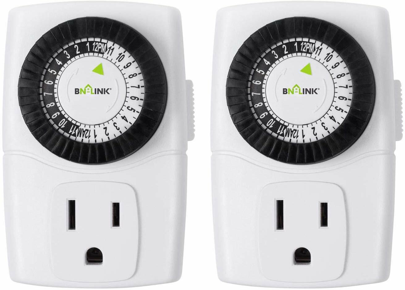 BN-LINK 2Pack Indoor 24Hour Mechanical Outlet Timer In Wall Timer Switch 3 Prong gallery