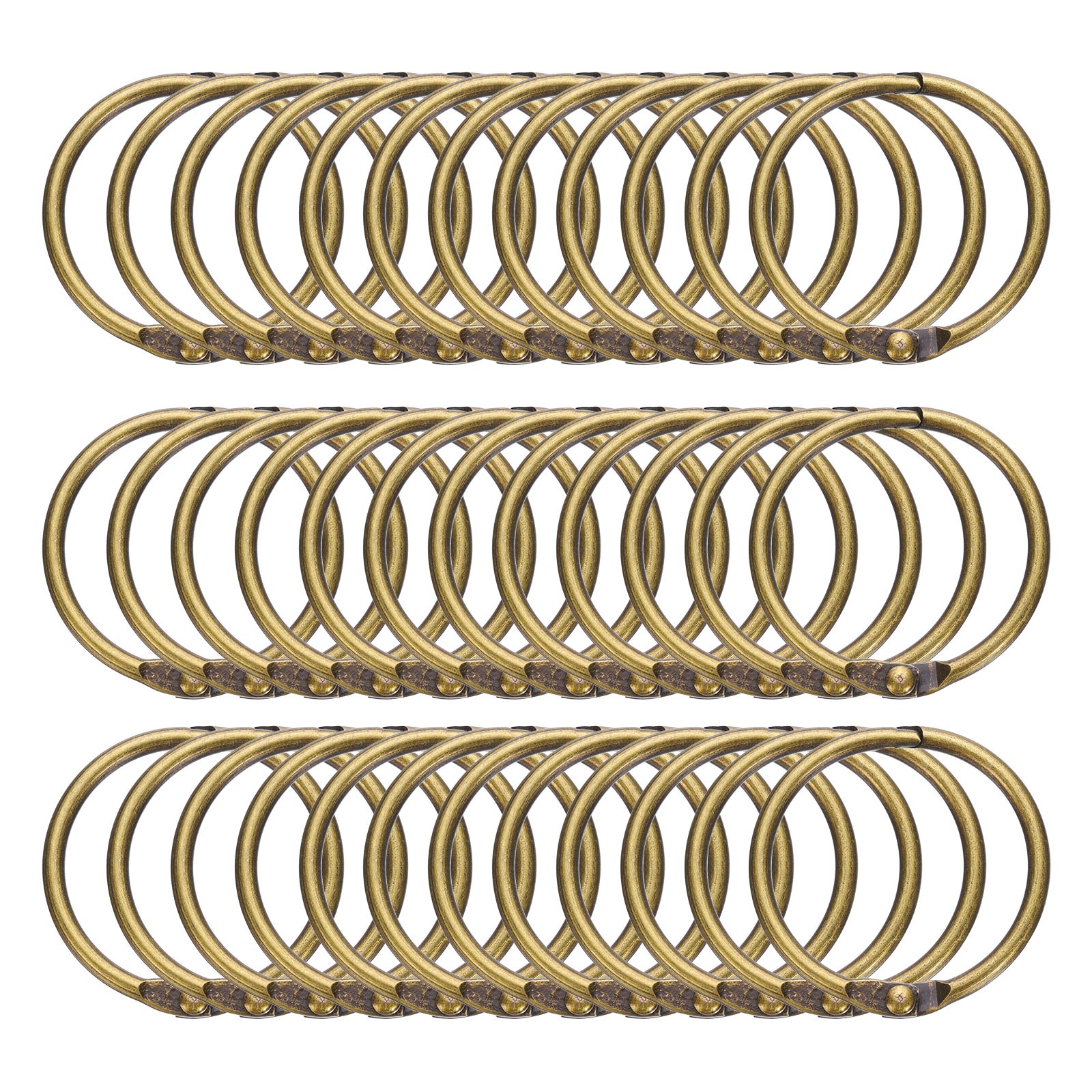 36pcs Shower Curtain Rings 1.3 Inch Round Snap Hooks for Curtain Rods Bronze gallery