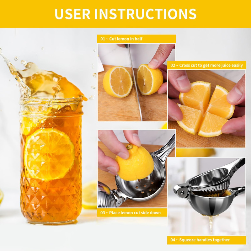 Lemon Squeezer, Max Extraction Hand Press Lemon Juicer, Heavy Duty Manual Orange gallery