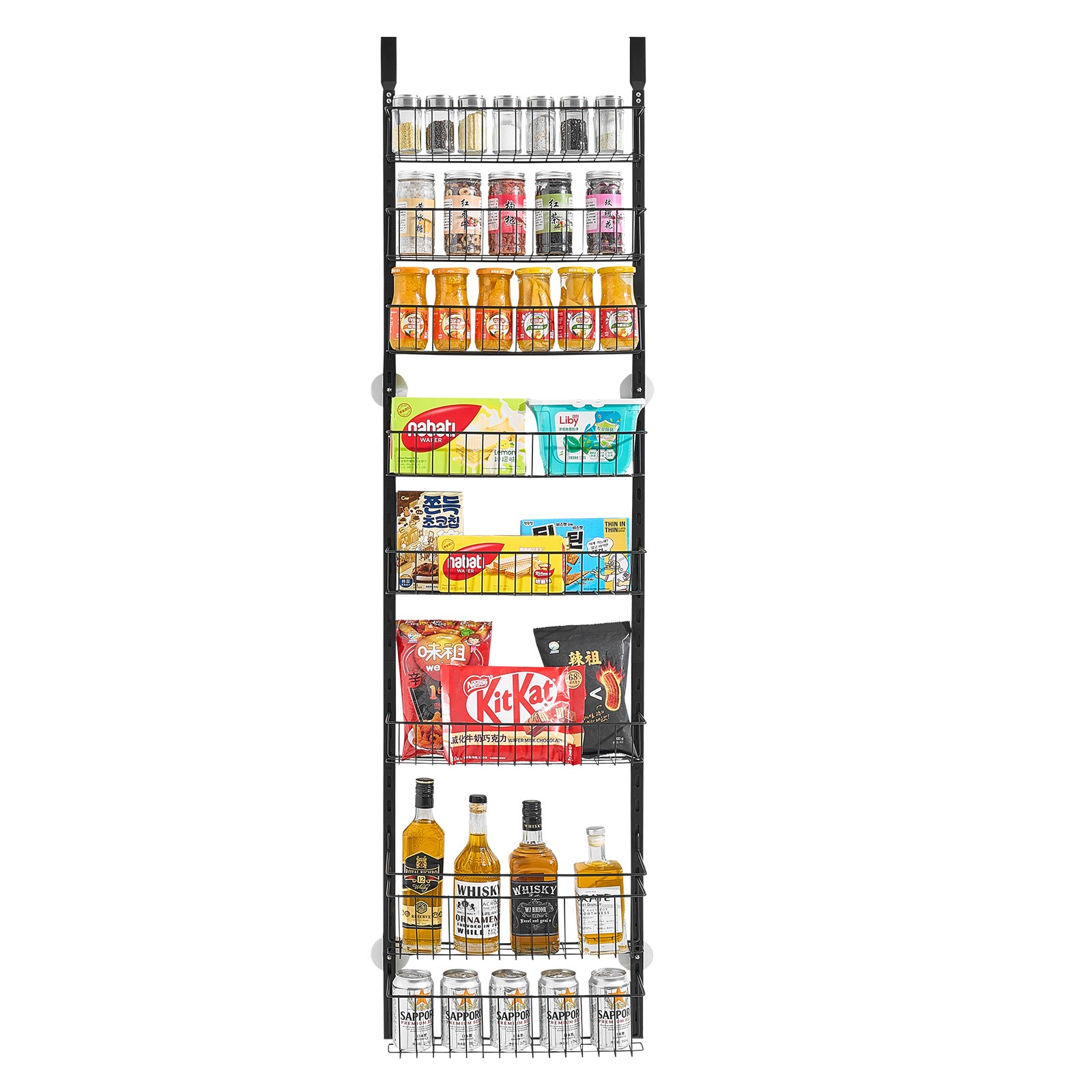 8-Tier Over the Door Pantry Organizer Hanging Storage Rack Adjustable Kitchen gallery