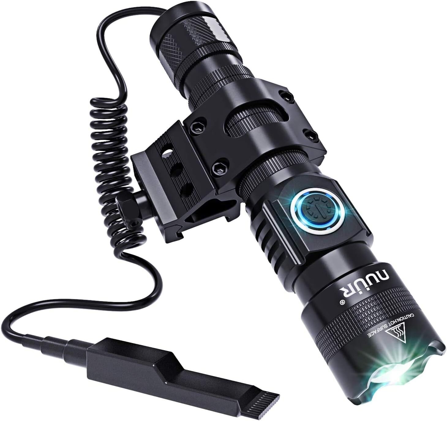 New -- NUÜR Tactical LED Torch Flashlight with Picatinny Rail Mount Waterproof gallery