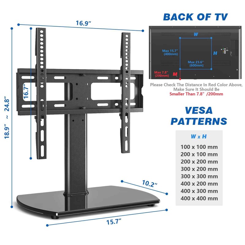 Universal Adjustable Tabletop TV Stand with Swivel Mount for 27-55 inch Flat TVs gallery