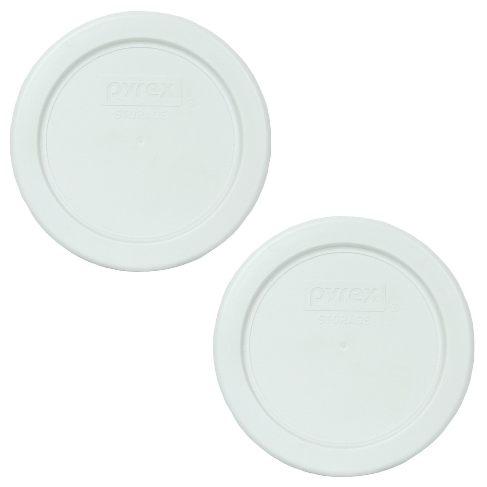 Pyrex 7202-PC White Plastic Replacement Storage Lid Cover (2-Pack)