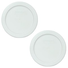 Pyrex 7202-PC White Plastic Replacement Storage Lid Cover (2-Pack)