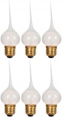 6 Pack -Large E26 Medium Base Silicone Dipped Country Light Bulbs, 7.5 Watt