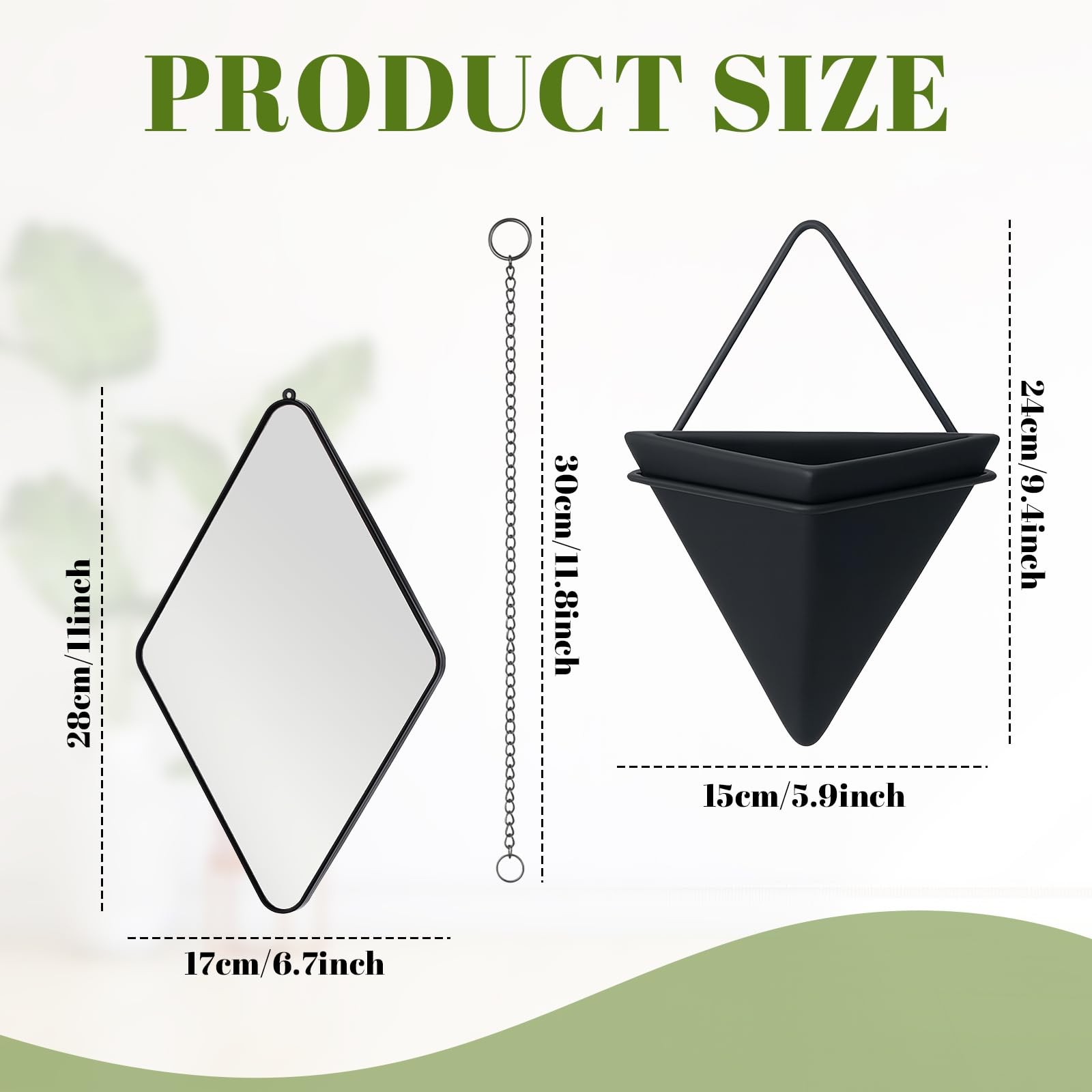 Demissle 5 Pcs Geometry Plant Wall Decor Includes Ceramic Wall Planter Hangin... gallery