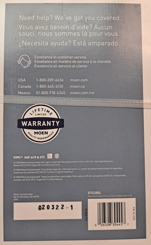 NEW IN BOX!! Moen Edwyn 87028BL Pulldown Kitchen Faucett Matte Black gallery