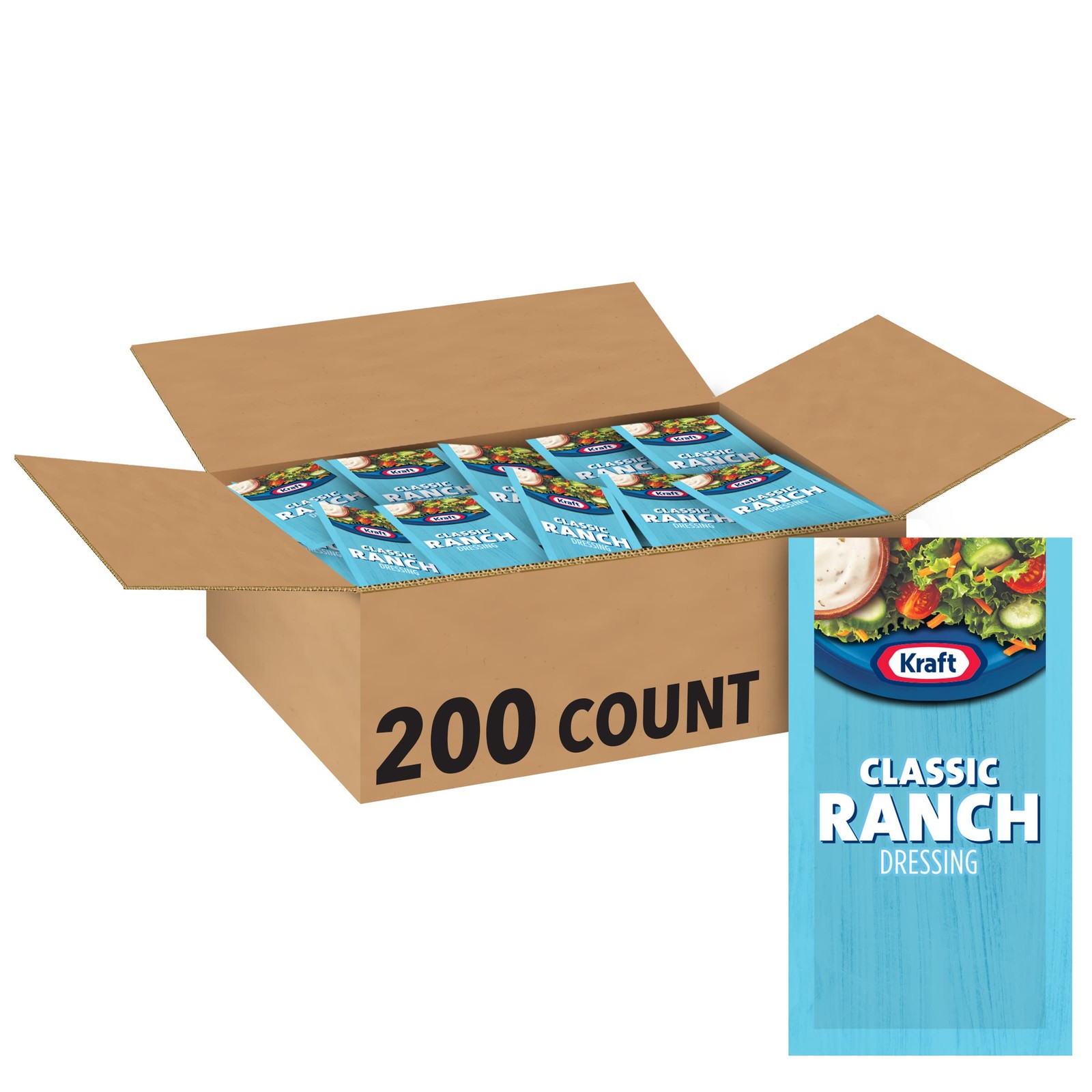 Kraft Ranch Single Serve Salad Dressing, 0.44 Ounce (Pack of 200) gallery