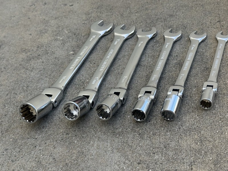 6pcs 12 Point Flex Head Socket Wrench Metric Open End Spanner Wrenches 10 ~ 19mm gallery