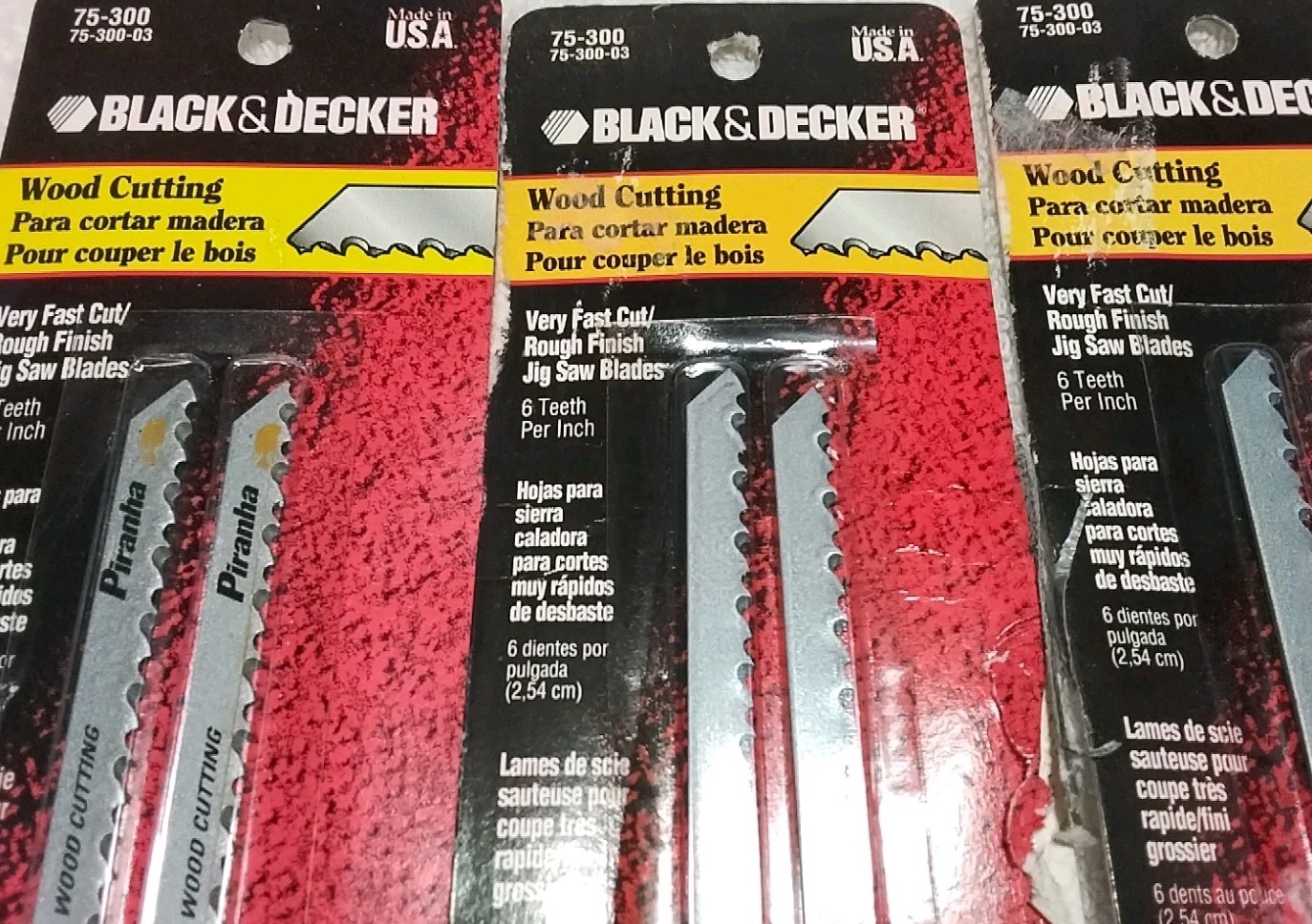 10pc BLACK &DECKER 75-300 3-3/4" LONG 6TPI WOOD CUTTING JIGSAW BLADES USA 🇺🇸 gallery