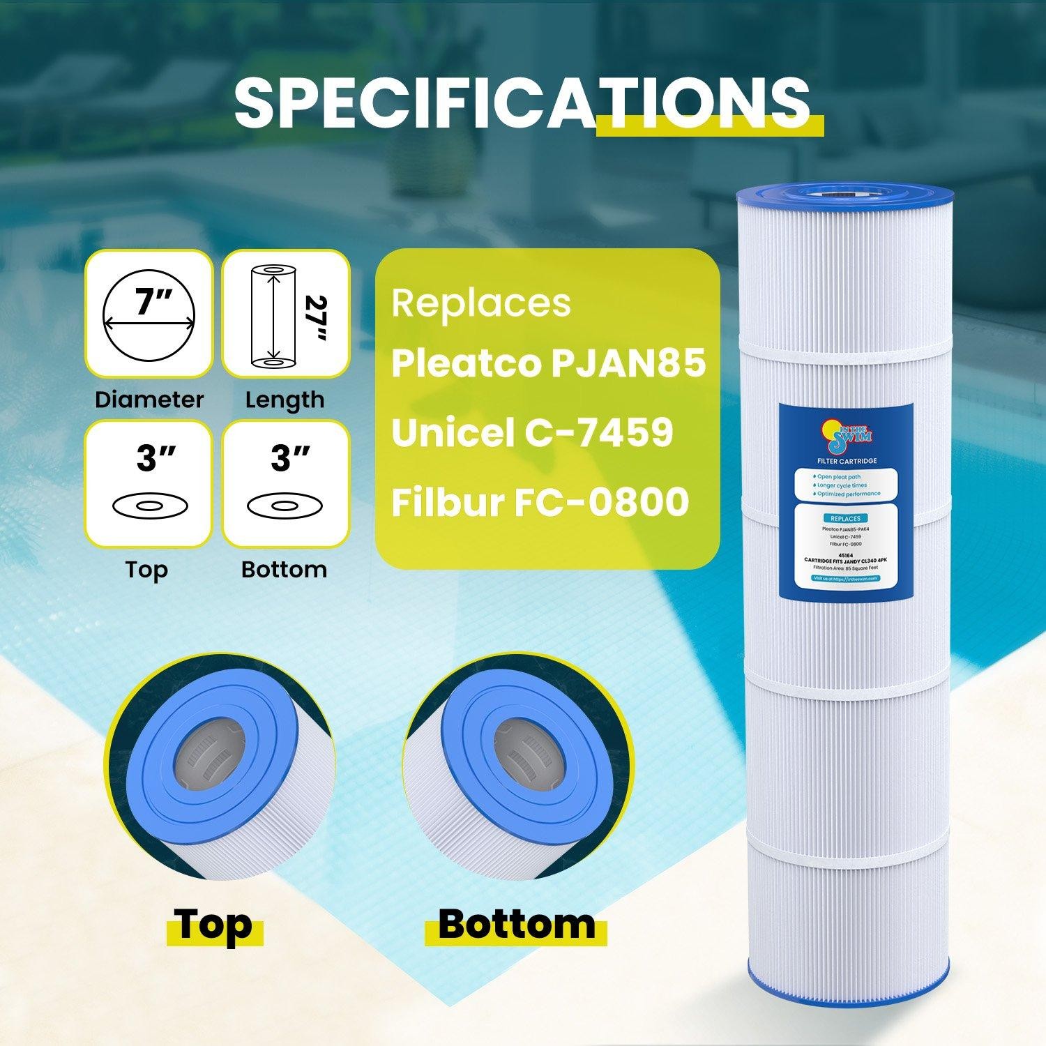 In The Swim Standard Pool Filter Cartridge 4-Pack Replacement for Jandy CL340 gallery