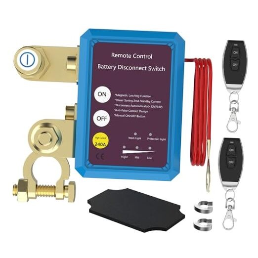 Kill Switch for Car, 12V 240A Remote Battery 240A Switch Flat Installation gallery