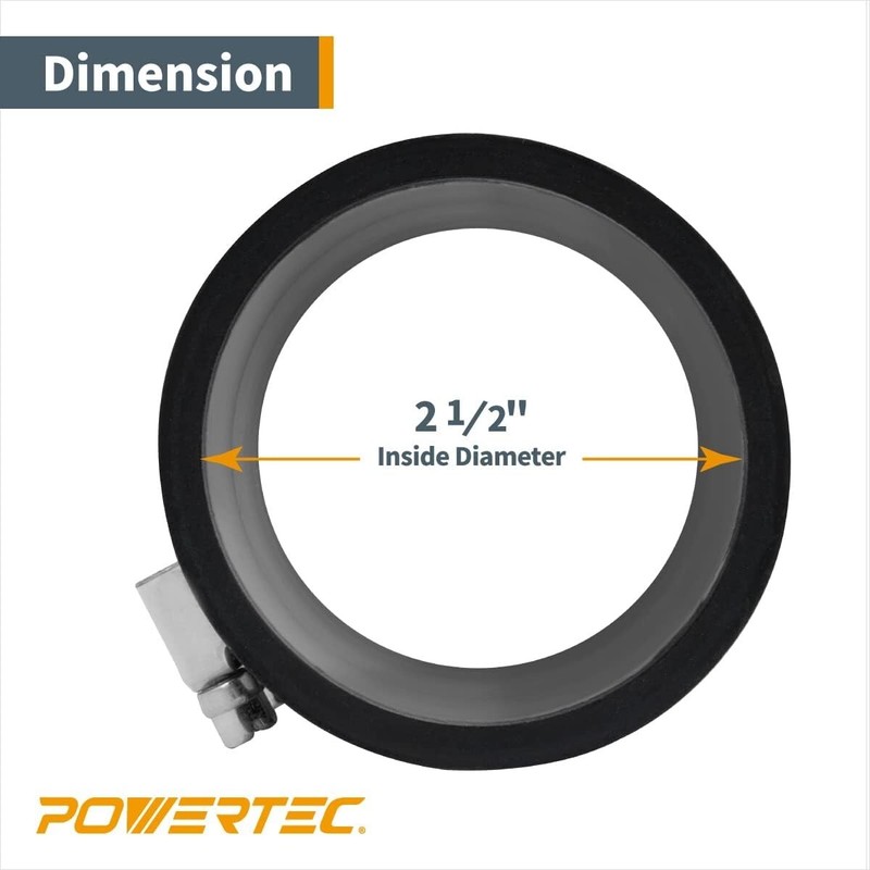 POWERTEC 70148-P2 Dust Control Flex Cuff with Hose Clamps, 2-1/2-Inch, 2PK gallery