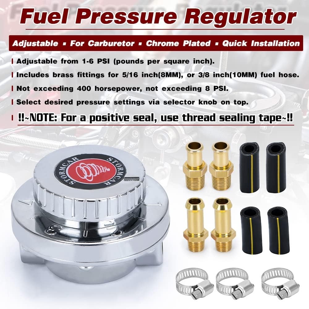 Manual Adjustable Fuel Pressure Regulator Carburettor Carb Fuel Pump FPR gallery