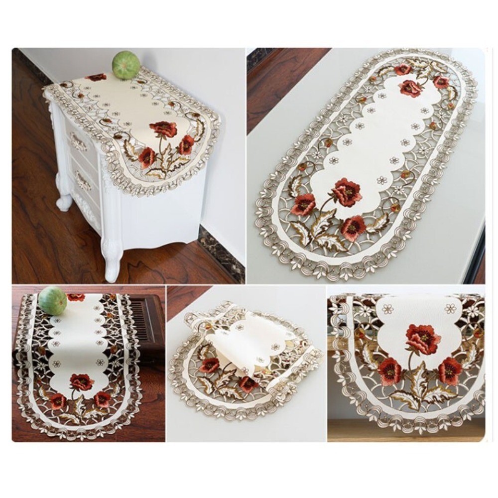 Table Cloth Cover Home Tablecloth Oval Rectangle Plastic Lace Pattern Supply x1 gallery