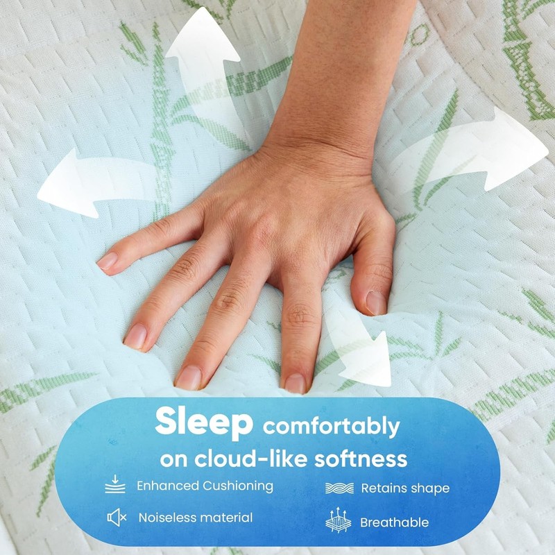 Mattress Topper Dual Layer 3" Memory Foam Soft Topper with 8"-21" Deep Pocket gallery