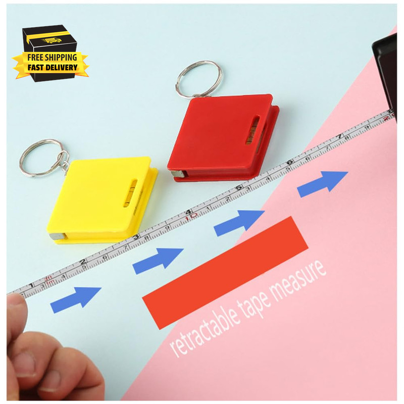 3Pcs Compact Mini Keychain Tape Measure Portable Square Bubble Level Steel Ruler gallery